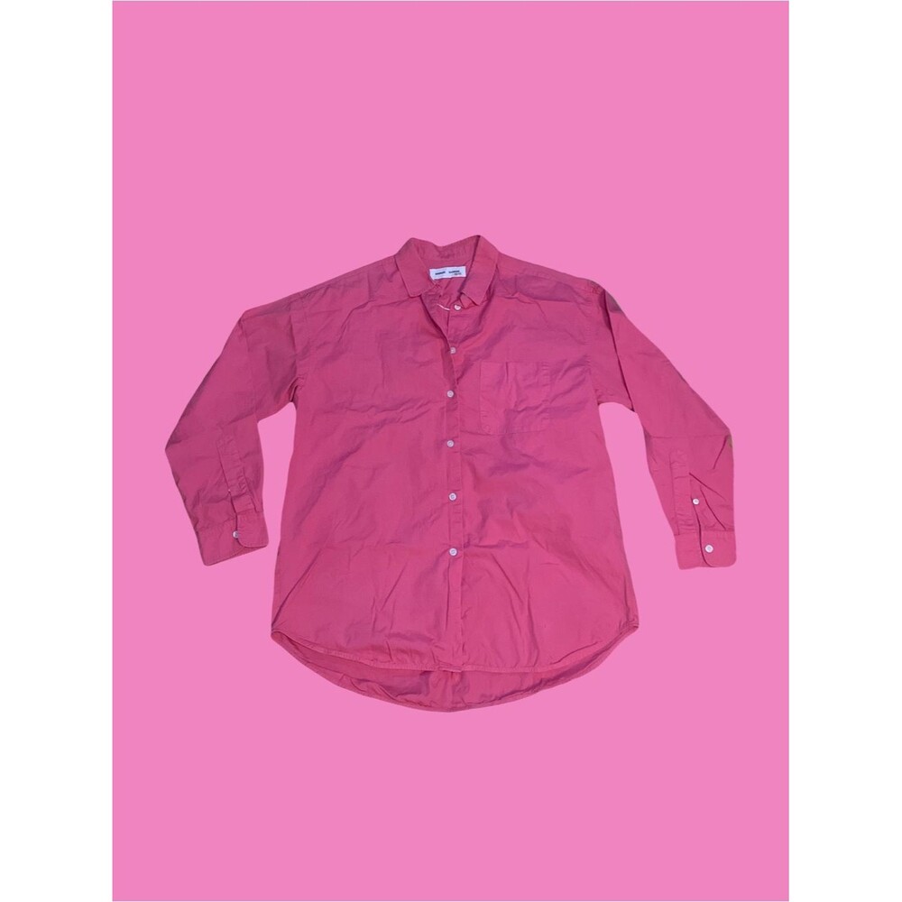 Samsoe Samsoe Women's Pink Button-Down Shirt oversized long sleeve front pocket